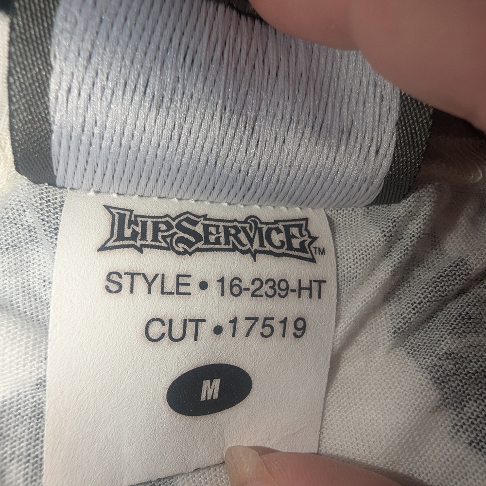Lip Service White Graphic Prey For Rock N Roll Baby Tee Y2K - Picture 6 of 8